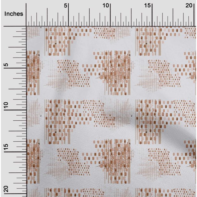 oneOone Tissu Tabby en Soie Marron Texture Aquarelle Matériel de Robe Tissu Imprimé Tissu au Mètre 42 Pouces de Large