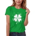 thumbnail image 3 of MKOSPLRT Filles T-Shirts de la Saint-Patrick 3-15 Ans Hauts à Imprimé Trèfle Shamrock Manches Courtes Col Rond Blouses Coupe Ample T-Shirts de Fête à Thème, 3 of 6