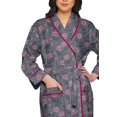 thumbnail image 4 of Moomaya Printed Long Robe With Pockets Cotton Bride Getting Ready Dress, 4 of 6
