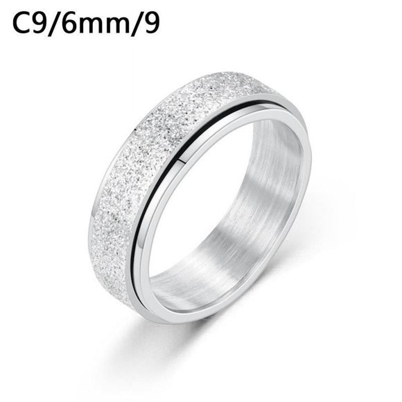 Anti-anxiety Spinner Fidget Rotating Rings Men Women AU Titanium Steel C8H7