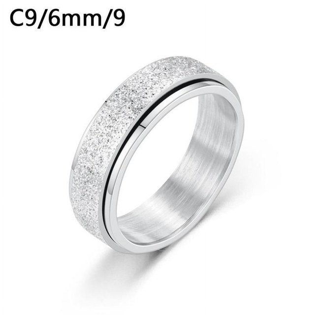 Anti-anxiety Spinner Fidget Rotating Rings Men Women AU Titanium Steel C8H7
