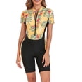 thumbnail image 2 of RKSTN One Piece Swimsuit Women New Fashion Rash Guard Long Sleeve UV UPF 50+ Sun Protection Swimsuit Front Zipper Printed Patchwork Bathing Suit, 2 of 5