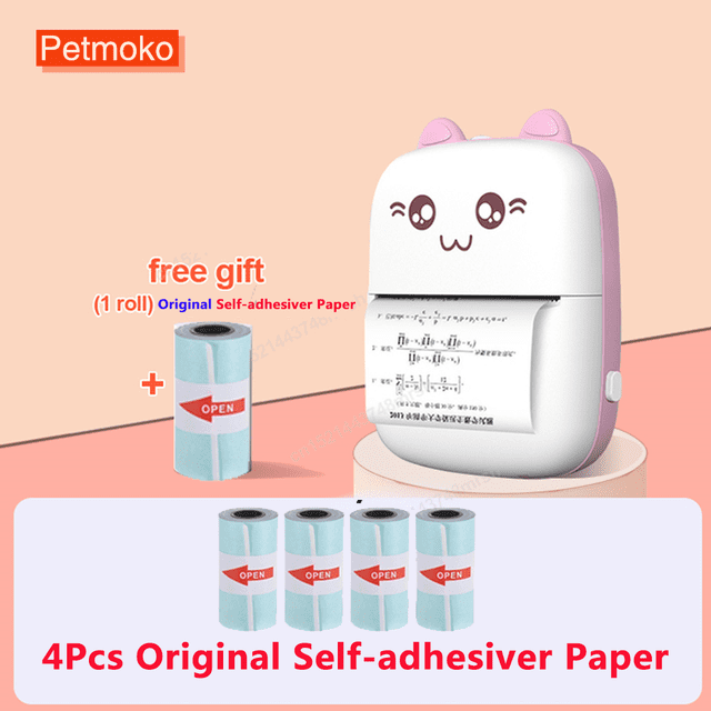 Mini Portable Thermal Printer TIKTOK Gifts for Kids Pocket Printer for Pictures/Retro-Style Photos/Notes/Lists/Label/Memo/QR Codes Bluetooth Wireless Smart Printer with Android or iOS