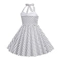 thumbnail image 4 of Plebaso Robes pour Filles Vintage Col Suspendu Taille à Pois Imprimé Robe Princesse Vêtements de Mode pour Filles, 4 of 5