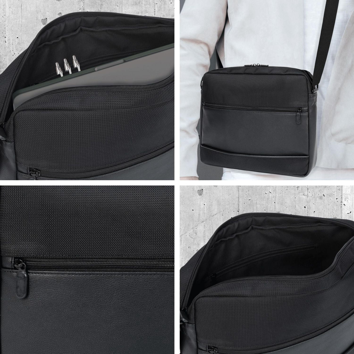 Sac messager pour hommes R70 à fermeture éclair sur le dessus