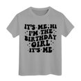 thumbnail image 3 of Sunnyoo Big Girls Birthday T Shirt Letter Print Short Sleeve T-Shirt Tee, Sizes 3-12, 3 of 3