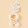 thumbnail image 4 of Plush Balls Ears Decor Fleece Lining Solid Color Ear Protection Baby Beanie Winter Infant Cartoon Shape Bucket Hat Scarf Cap, 4 of 10