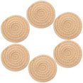 thumbnail image 1 of tredstone 6 Pcs Napperons Résistants aux Taches Antidérapants Coussin de Tasse Fait Main Rond Isolation Tresse Cuisine Articles Ménagers Kaki, 1 of 6