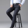 thumbnail image 4 of Meichang Pantalon Habillé pour Homme Pantalon Chino à Rayures Classiques Sans Repassage Pantalon Décontracté Haut de Gamme Taille Extensible Pantalon de Complet Coupe Ajustée Pantalon à devant Plat, 4 of 4