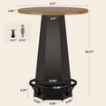 Table Bar Unit Tribesigns Round Bar Pub Table High Top, 39.4