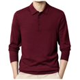 thumbnail image 1 of Chandail Tricoté Mince à Manches Longues pour Homme à Col Chemise Uni - Couche de Base Ajustée en Polyester Spandex, 1 of 4