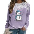 thumbnail image 4 of Pulls- Pull-Over Femmes Drop Épaule Cou Manches Longues Sweat-Shirts à Fleurs Décontractés Tops pour Automne/printemps/hiver Rouge L, 4 of 7