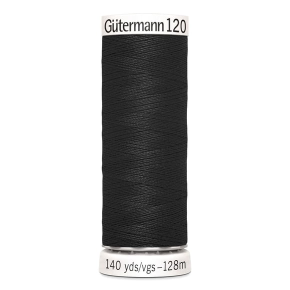 GÜTERMANN 120 Sew-All Thread, Black, 128 m (140 yd), Pack of 5 Spools