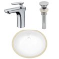 thumbnail image 1 of American Imaginations 18.25-in. W CSA Oval Bathroom Undermount Sink Set In White - Chrome Hardware - Overflow Drain Incl. AI-27078, 1 of 9