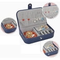 thumbnail image 2 of Jewellery Organizer Jewellery Box Leather Jewellery Box Women Travel Jewellery Case Portable Small Jewellery Organizer Box for Rings Earrings Necklace Jewellery Case Jewellery Display Storage (Nero 19*11*4.4cm), 2 of 5