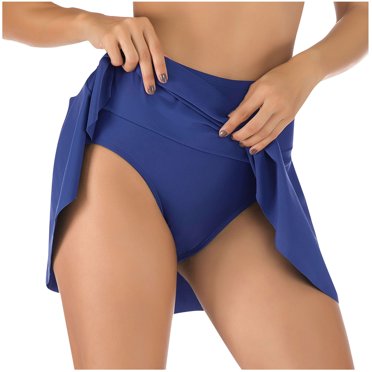 fheaev Swim Skirt for Women Comfortable Casual High Waisted Solid Color Swimming Skirt Beach Pants Skirt Tankini Swimsuit Bathing Suit Bottoms