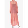thumbnail image 2 of TheMogan Cardigan Long à Manches Longues en Maille pour Femmes Mi-Mollet Caftan Transparent, 2 of 6
