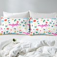 thumbnail image 4 of YST Lizard Sheets Cartoon Animal Full Sheet Set For Girls Kids Cute Flower Animal Bed Sheets Set, Wild Reptiles Flat Fitted Sheet Botanical Flower Pattern 3D Bedding Set With 2 Pillowcases, 4 of 5
