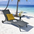 thumbnail image 1 of Costway Patio Lounge Chair Chaise Adjustable Back Recliner Garden W/Wheel Gray, 1 of 10