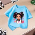 thumbnail image 5 of MEZZALL T-Shirt Graphique Mignon pour Fille, Col Rond, Manches Courtes, Tee d'Été Décontracté, T-Shirts Hauts, Bleu, 5-6 Ans, 5 of 5