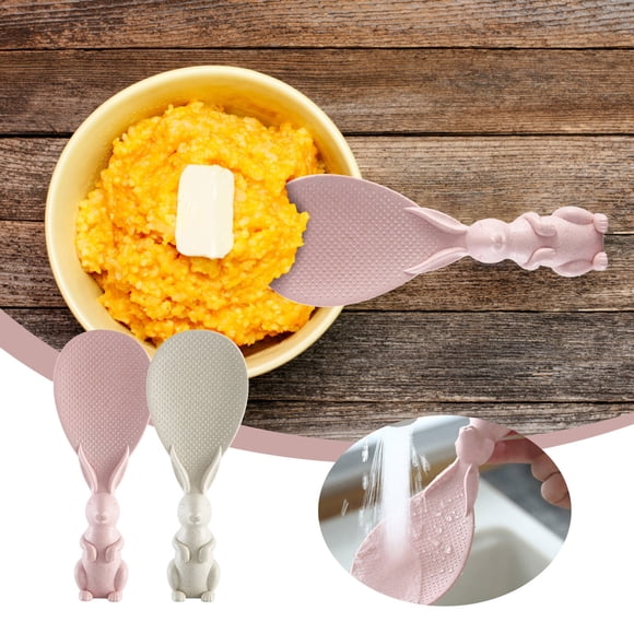 Iumwxz Spoons Shaped Non-Stick Kitchen Rice Spoon White Standing Spoon Cutlery Set Pink Pp Deals on Household Supplies
