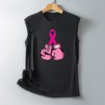 thumbnail image 4 of TIMIFIS Breast Cancer Ribbon Women's Racerback Tank Casual Sleeveless Printed Ladies Round Neck Blouses Tops T-Shirt - Fall/Winter, 4 of 5
