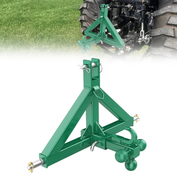Récepteur d'Attelage Robuste à 3 Points pour Tracteur – Attache d'Attelage Rapide de Catégorie 1 avec Récepteur de 2 Pouces et Support de Boule de Remorquage – Capacité de 10 000 LB – Convient aux Kubota BX, Kioti, Yanmar, NorTrac Implements