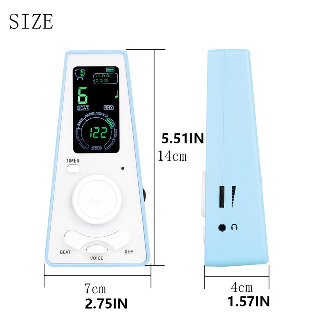 Digital Metronome with Timer Universal Electronic Metronome for Simple Volume Tempo Adjustable Electronic Metronome Battery for Guitar Piano Violin White