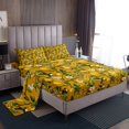 thumbnail image 1 of Erosebridal Flying Hummingbird Sheet Set Queen, Tropical Lemon Bedding Sets Queen Size, Gold Bedroom Decorative, Microfiber 4-Piece, 1 of 6
