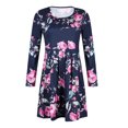 thumbnail image 2 of Matchstick Women's Floral Printed Long Sleeve Midi Dress, 2 of 5