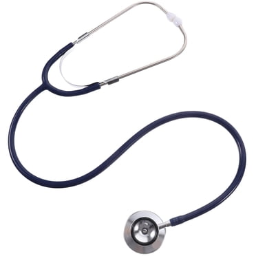 Double Sided Stethoscope Portable Medical Aid Auscultation Stethoscope Device Equipment Tool (Dark Blue)