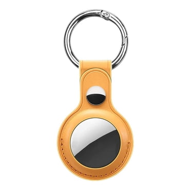 Étui de Protection Anti-Perte en Cuir Durable pour Airtag avec Porte-Clés, Convient à un Usage Quotidien, Étui en PU pour Airtag - Noir/brun/bleu/jaune