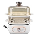 thumbnail image 2 of 1200W Electric Food Steamer, 2 Tier Steamer Pot Steaming Cookware with 10.5L Stackable Baskets and 2.5L  Electric Hot Pot,  for Cooking Vegetables, Seafood, Soups, Stews, 2 of 7
