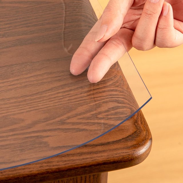 Clear Table Cover Protector Rectangle x .mm Transparent Plastic Table Protector Scratch Clear Desk Mat for Office Desktop Dresser Dining Table FDA Compliant