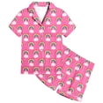 thumbnail image 1 of Ensemble de Sommeil Deux Pièces pour Filles, Pyjama à Manches Courtes à Boutons et Short, Imprimé Arc-en-Ciel, 1 of 4