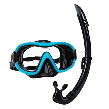 jinwen Snorkel Set Snorkel Swim Goggles Snorkeling Gear for Scuba Diving Freediving cyan