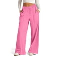 thumbnail image 2 of Sentmoon Sweat Pants Womens Plus Size Drawstring High Elastic Waist Womens Pants Casual with Pockets Loose Wide Leg Solid Color Breathable Stretch Pants for Women Fall Streetwear for Sports Wear M, 2 of 6