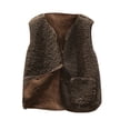 thumbnail image 2 of Mikilon Women Pocket Vest Coat Short Jacket Winter Sleeveless Fleece Button Solid Outerwear, 2 of 3