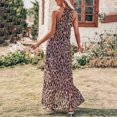 thumbnail image 3 of Pompotops Robe Maxi d'Été pour Femme à Ourlet Haut-Bas à Volants, Bretelles Spaghetti, Imprimée, Fluide, Longue, de Plage, 3 of 8