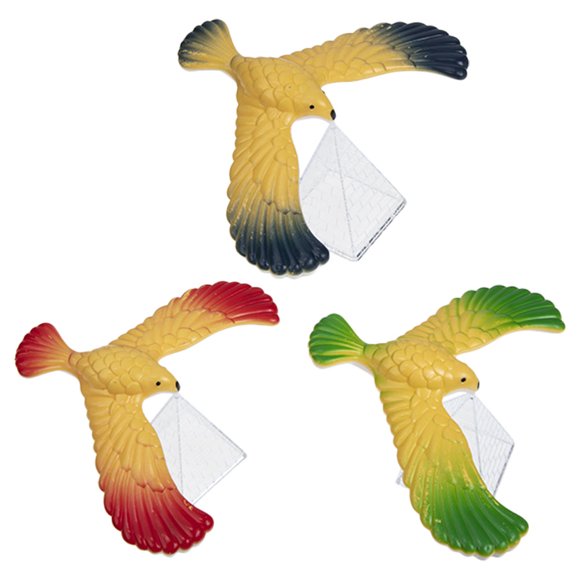 Vintage Balancing Eagle Toys with Clear Triangle Stand for Kids Educational Fun at Desk or Table