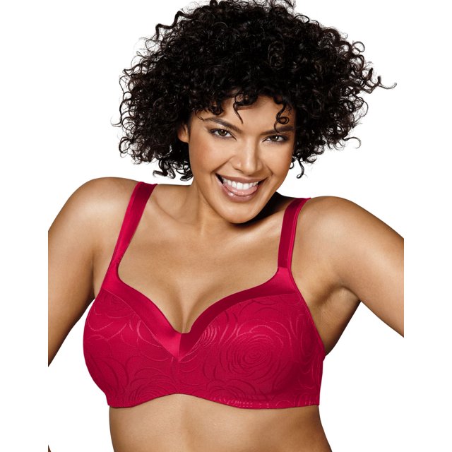 Playtex Womens Secrets Body Revelation Underwire Bra, 44D, Scarlet Berry Rose