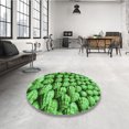 thumbnail image 4 of Ahgly Tapis Rond Lavable en Machine Intérieur Transitionnel Vert, 3 Pieds Rond, 4 of 7