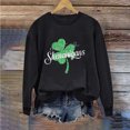 thumbnail image 1 of Levmjia T-Shirts pour Femmes de la Saint-Patrick Hauts Vert Trèfle Col Rond Imprimé Haut à Manches Longues Chandails, 1 of 4