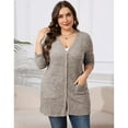 thumbnail image 3 of AviBest Plus Size Cardigans for Women Lightweight Long Sleeve Open Front Button Up Fall Thin Cardigans with Pockets, 1XL-5XL, 3 of 6