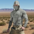 thumbnail image 2 of Chandail à Capuchon Rafraîchissant pour Hommes Unisexe à Imprimé Camouflage, Couvre-Visage et Protection Solaire UPF, Haut à Manches Longues Coupe Raglan avec Tissu Ultraléger Qui Évacue l'Humidité, Capuche Ajustable pour Aventures d'Été Style Décontracté Sportif, 2 of 9