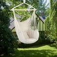 thumbnail image 3 of Hammock Chair Hanging Rope Swing with 2 Cushions  Anti-Slip Rings for Any Indoor or Outdoor Spaces, 3 of 8