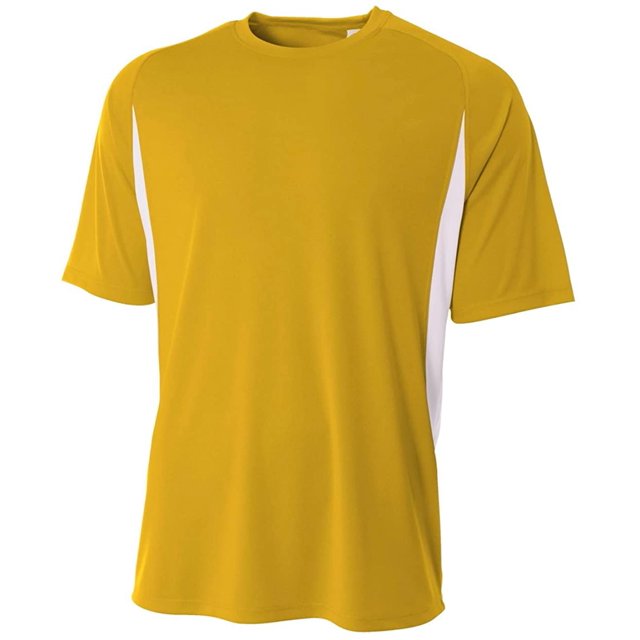 T-shirt à Manches Courtes A4 Jeune Performance de Refroidissement, Or/blanc, Moyen