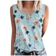 thumbnail image 1 of UPPADA Débardeur Décontracté pour Femme Grande Taille Col Rond T-Shirt Basique Fluide Sans Manches pour l'Été Vacances Multicolore,4TG, 1 of 4
