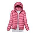 thumbnail image 1 of RKSTN Puffer Jacket Womens Winter Fashion Solid Color Lightweight Hooded Short Korean Style Jacket Plus Size Full Zipper Warm Jacket with Pockets, 1 of 7