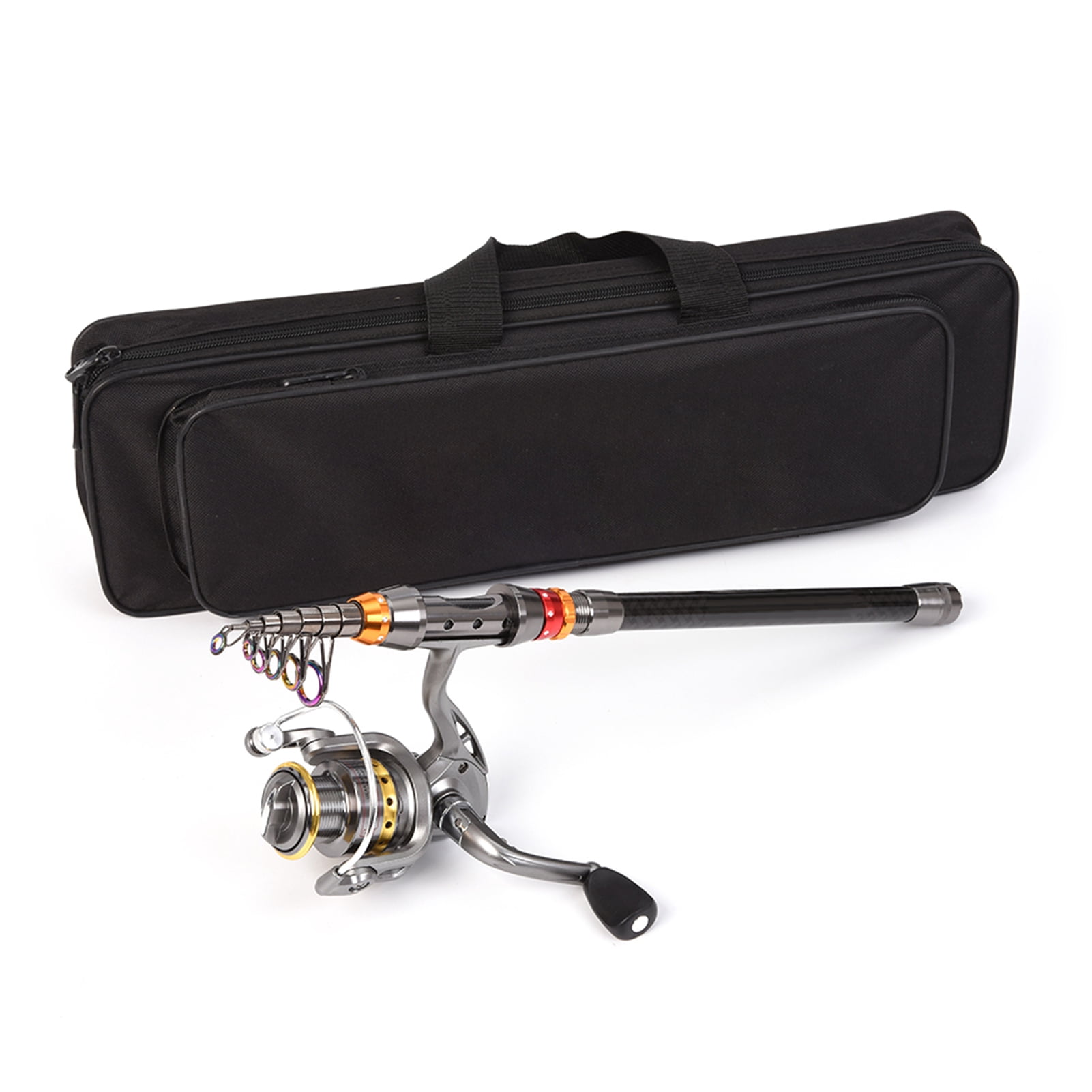 Kit Lixada Telescopic Fishing Rod and Reel Combo Full Kit Carbon Fiber Fishing Rod Pole + Spinning Fishing Reel + Fishing Tackle Carrier Bag Case Fishing Gear Set